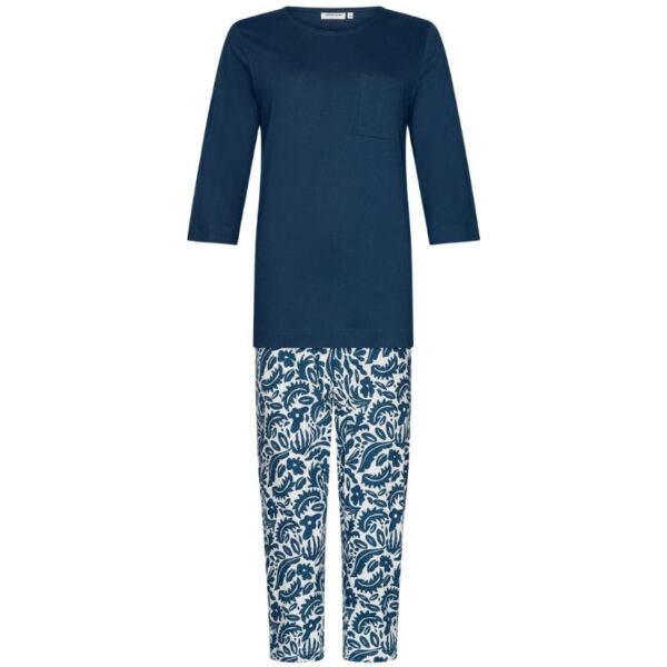 121252_156_3_520_Pyjama_100_puuvillaa_3_4_hiha_caprimittainen_lahje_sinivalkoinen_1_png